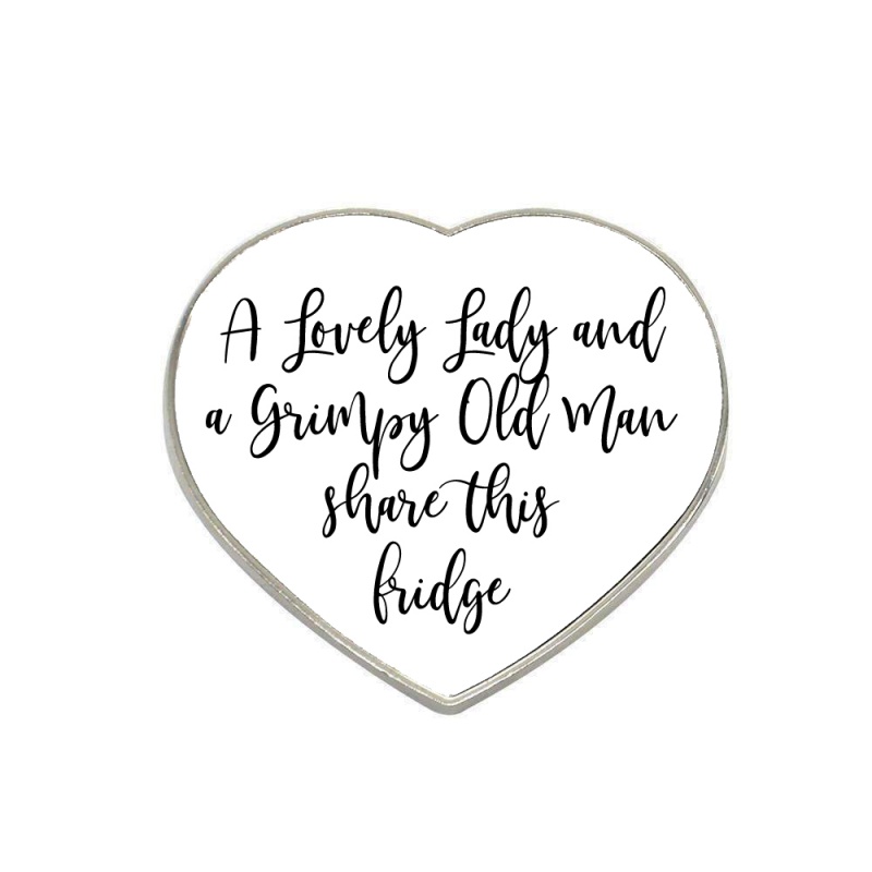 Personalised Metal Heart Fridge Magnet ~ Funny Quotes